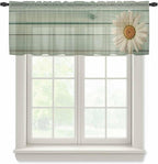 Daisy Flower Sheer Valances for Windows 42"x18", Light Filtering Kitchen by Unknown