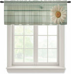Daisy Flower Sheer Valances for Windows 42"x12", Light Filtering Kitchen by Unknown