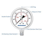 MEASUREMAN Fully Stainless Steel Hydraulic Glycerin Filled Pressure Gauge - Image 3