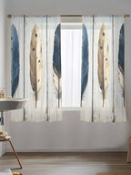 Sheer Curtains 63 Inch Length, Farmhouse Feather Semi Sheer Curtains Light - Image 5