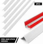 6pcs 57"L*0.98"W Aluminum Self-Adhesive Wall Corner Protectors, Wall Furniture