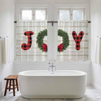 Christmas Wreaths Kitchen Curtains 45 Inch Long 2 Panel Set, Rod Pocket Window - Image 5