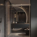 Semicircle Vanity Mirror with LED Lights, Dimmable LED Illuminated Bathroom by Unknown