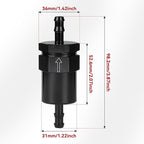 1/4" Billet Inline Fuel Filter 30 Micron Aluminum Black - Image 2