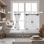 Farmhouse Wood Grain Kitchen Curtains 24 Inch Length, Small Window Curtains Tab - Image 5