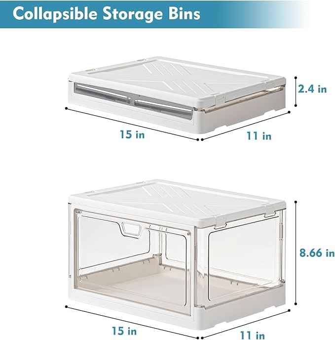 Clear Storage Bin with Lid 3 Pack 【Stackable & Sturdy】 Plastic Multifunctional