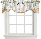 Easter Tie Up Valance Curtains for Windows, Kitchen Curtains Window Shades by Unknown