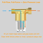 40 Micron Brass Sediment Filter, Inline Spin Down Sediment Water Filter - Image 3