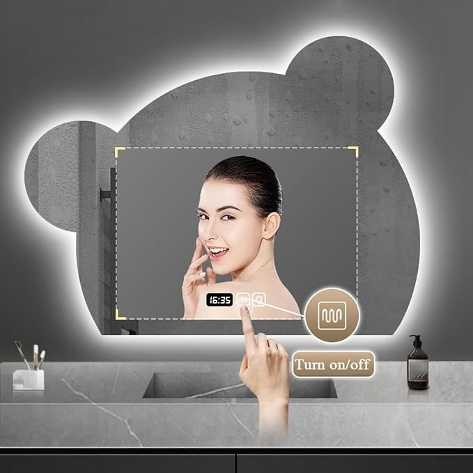 LTSRLL LED Vanity Mirror Cute Bear Decorative Mirror - Image 6