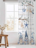 Sheer Curtains 84 Inches Long, Coastal Eucalyptus Semi Sheer Curtains Light - Image 3