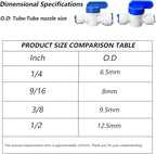 Water purifier globe valve, 1/4 "FPT x 1/4" pipe quick connector, 1/4 inch - Image 3