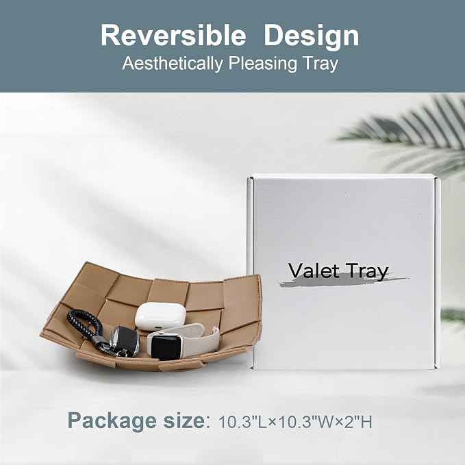Valet Tray PU Leather Key Holder Bowl