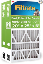Filtrete 20x25x6 AC Furnace Air Filter, MPR 700, MERV 8, Fits AprilAire & by Filtrete