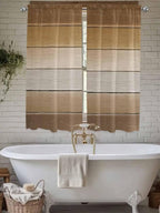 Vintage Brown Gradient Wood Grain Window Valance Curtains, Farmhouse Wood Barn by IDOWMAT