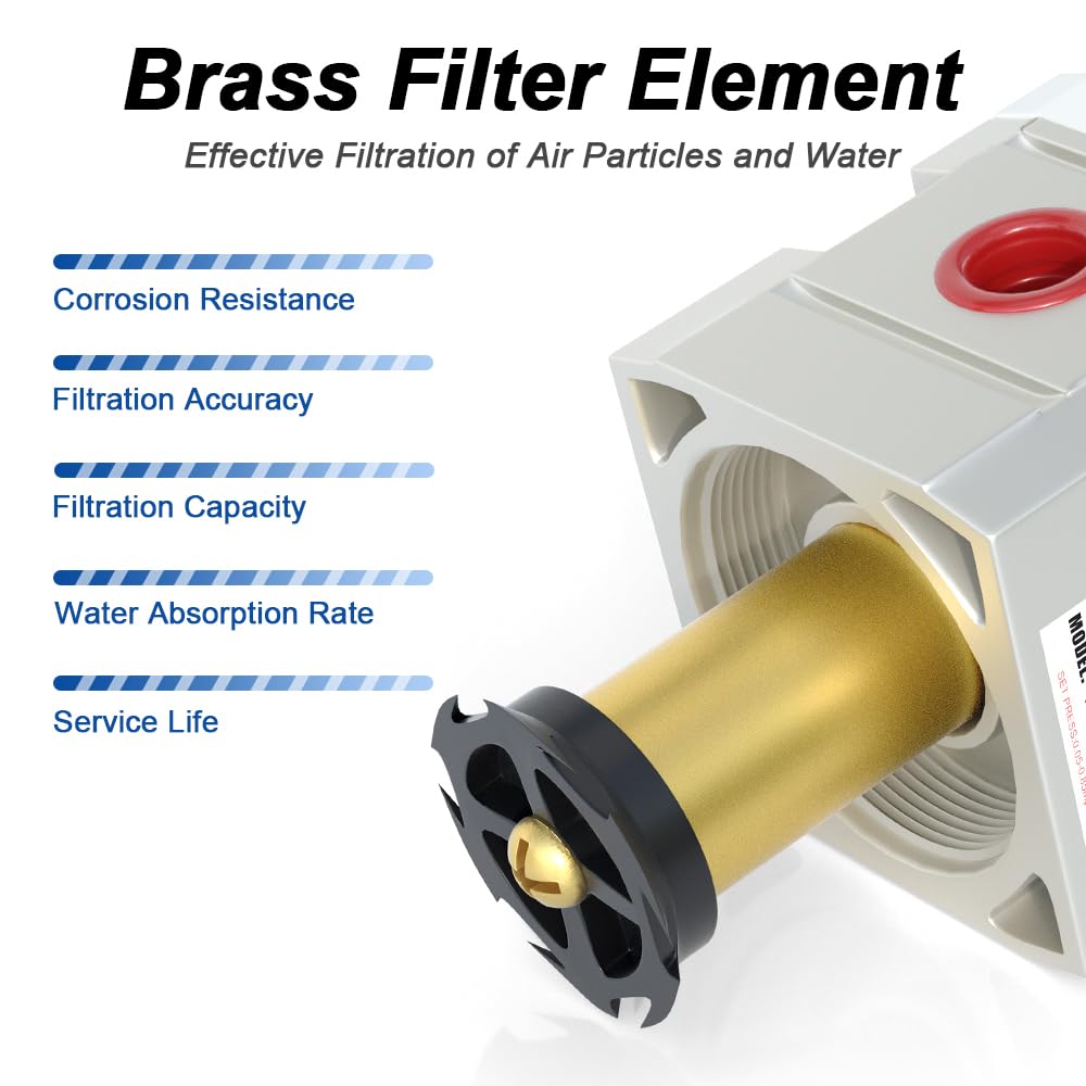 1/4" NPT Air Compressor Filter & Pressure Regulator Combo AW2000-02D