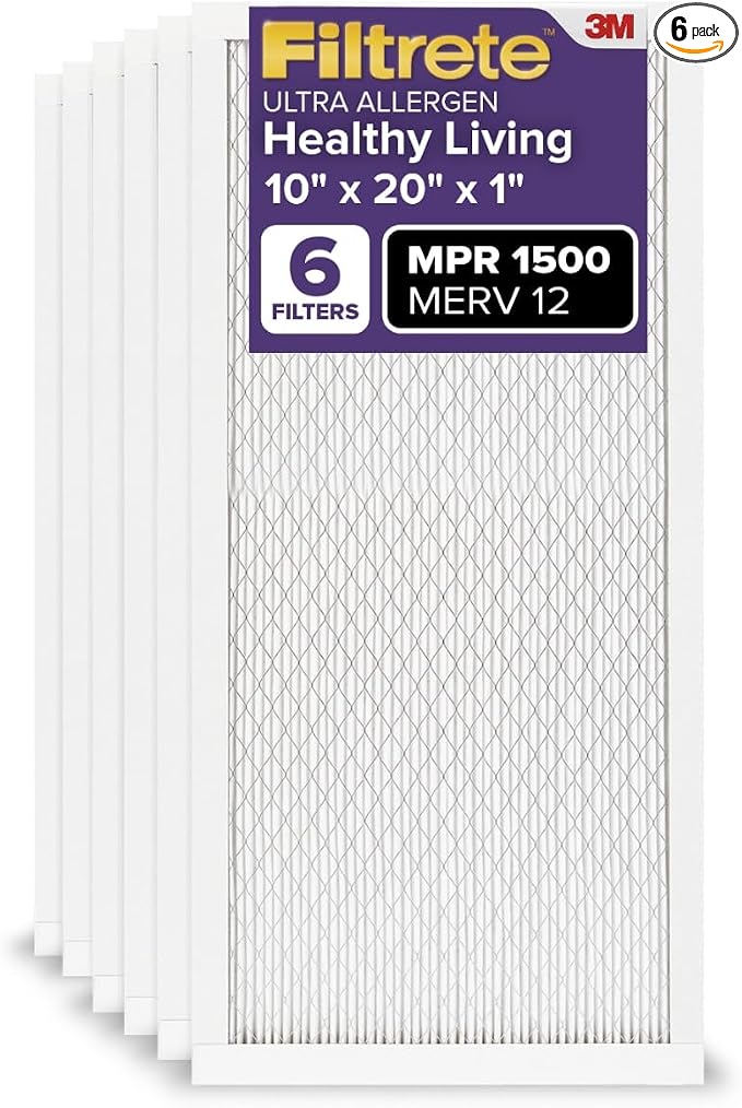 Filtrete 10x20x1 AC Furnace Air Filter, MERV 12, MPR 1500, CERTIFIED asthma & by Filtrete