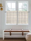 Vintage Country Wooden Board Window Valance Curtains, Gradient Wood Grain Line by IDOWMAT