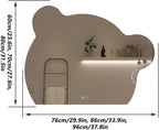 Cute Bear Wall Mirror, Wall Mounted Multifunction Bathroom Vanity Mirror - Image 2