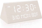 Kogonee Wooden Digital Alarm Clock, 0-100% Dimmer, 2 Alarm Settings,