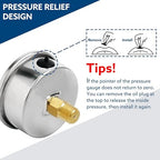 SENCTRL 0-60 Psi Glycerin Liquid Filled Low Pressure Gauge, 2.5" Dial Size - Image 5