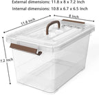 WYT 6-Pack Clear 7 Quart Storage Latch Box/Bins, Plastic Stackable Latching Box