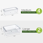 6 Pack Fridge Organizer, Stackable Refrigerator Organizer Bins - Image 2