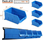 Wallmaster 8-Bin Storage Bins Garage Rack System 2-Tier Orange Tool Organizers