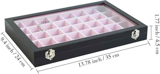 Stratalife Jewelry Organizer 40 Grid Pink Black Jewelry Tray