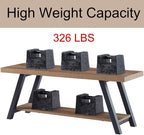 LVB Industrial Entryway Bench, Wood and Metal Storage Bench - Image 7