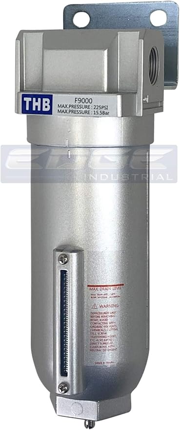 HEAVY DUTY INDUSTRIAL RATED HIGH FLOW PARTICULATE FILTER, IN-LINE WATER TRAP by THB
