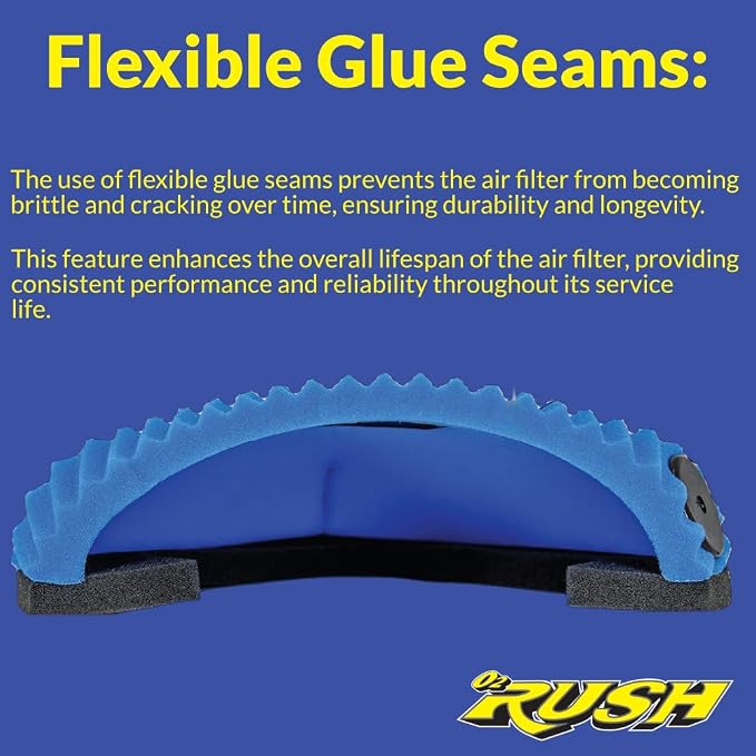 O2 RUSH High-Performance Single-Stage Saw-Tooth Foam Air Filter-Fits Yamaha - Image 3