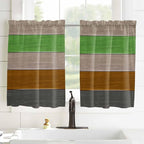 Farm Gray Green Brown Wood Grain Window Valance Curtains, Rustic Wooden Plank - Image 4