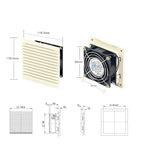 3321-230 Industrial Electrical Cabinet Fan Filter 92 mm Ventilation Set Shutter - Image 2