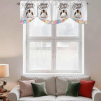 Grey Easter Tie Up Valance Curtains - Image 3