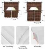 Brown Wooden Board Swag Kitchen Curtains Valance and Tier Set, Vintage Wood - Image 6