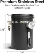 Veken Coffee Canister with Window, Airtight Stainless Steel Pantry Container - Image 5
