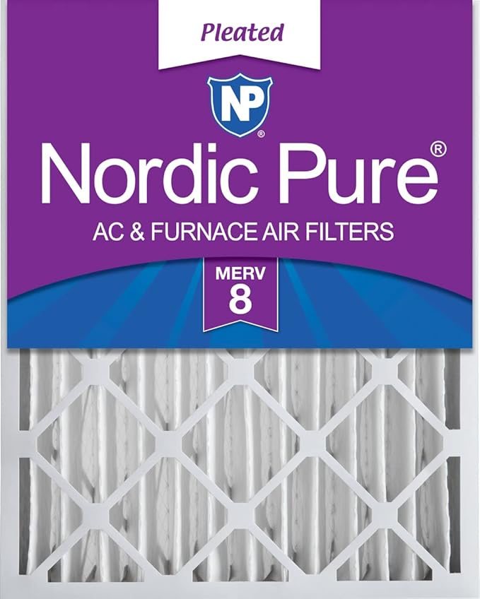 Nordic Pure 16x25x4 Pleated MERV 8 Air Filter 1 Pack by NordicPure