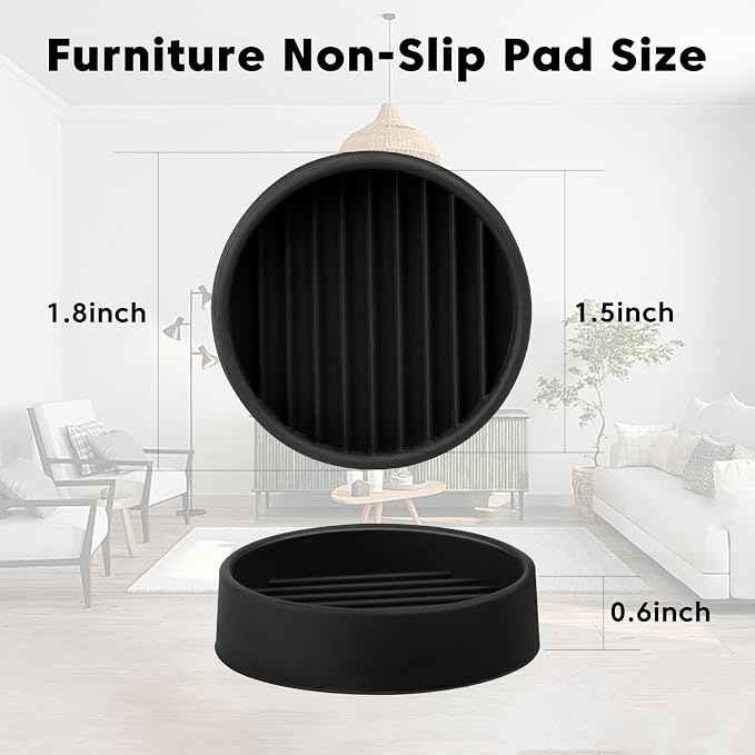 1.5" x 1.5" Rubber Furniture Pads Non Slips