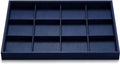 Oirlv Stackable Premium Leather Jewelry Trays 12 Grid Jewelry Drawer Organizer