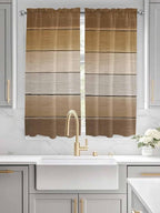 Vintage Brown Gradient Wood Grain Window Valance Curtains, Farmhouse Wood Barn - Image 3