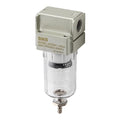 SNS 1/4" NPT Compressed Air Line Filter, 5 Micron Brass Element, Poly Bowl by SNS
