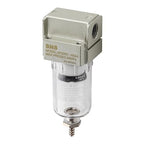 SNS 1/4" NPT Compressed Air Line Filter, 5 Micron Brass Element, Poly Bowl by SNS