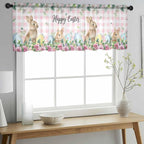 Easter Sheer Valances for Windows 42"x12", Light Filtering Kitchen Curtains - Image 2