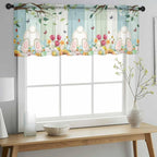 Easter Sheer Valances for Windows 60"x18", Light Filtering Kitchen Curtains - Image 2