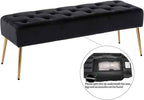 DUHOME Button-Tufted Ottoman Bench, Upholstered Bedroom Benches Velvet Footrest