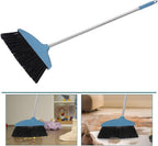 BESPORTBLE Soft Bristle Broom Dustpan Set Blue Floor Sweeping Broom Non-Stick - Image 7
