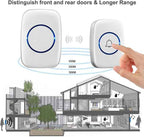 Wireless Doorbells, 1PlusOne White Waterproof Door Chime Kits Includes Push
