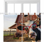 Farm Cows Bedroom Curtains 63 Inch Length, Window Curtains Tab Top, Farmhouse by Unknown