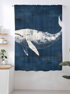 Sheer Curtains 63 Inch Length, Summer Whale Semi Sheer Curtains Light Filtering - Image 2