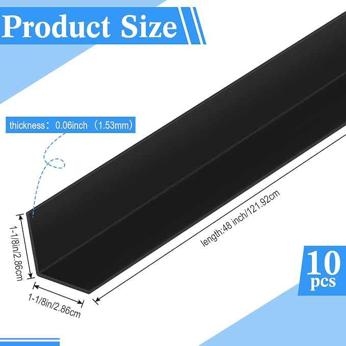 Sasylvia 10 Pcs Wall Corner Protector Guards, Vinyl 1-1/8 x 48 Inches Corner
